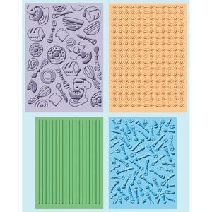 Cuttlebug 4-pc RETRO KITCHEN embossing folders